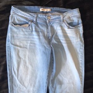 Levi’s 529 skinny jeans blue distressed denim size 32 14